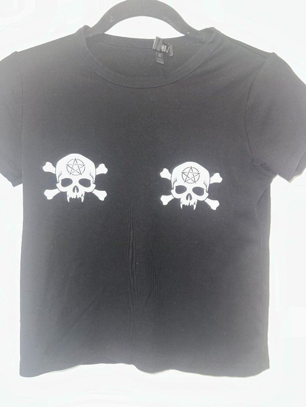 Widow Black Pentagram Skull Graphic Tee